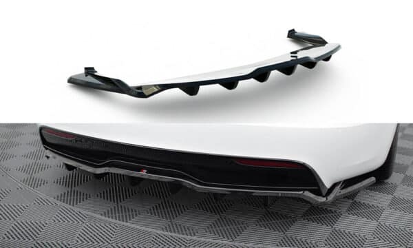 MAXTON DESIGN - Spoiler pod zadný nárazník V.2, TESLA MODEL S PLAID MK1 FACELIFT, Čierny lesk
