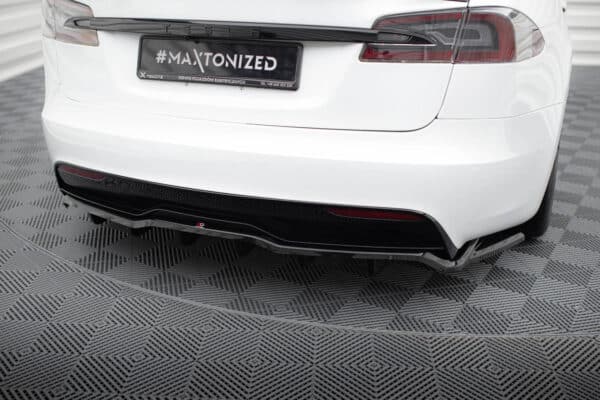 MAXTON DESIGN - Spoiler pod zadný nárazník V.2, TESLA MODEL S PLAID MK1 FACELIFT, Čierny lesk – Obrázok 4