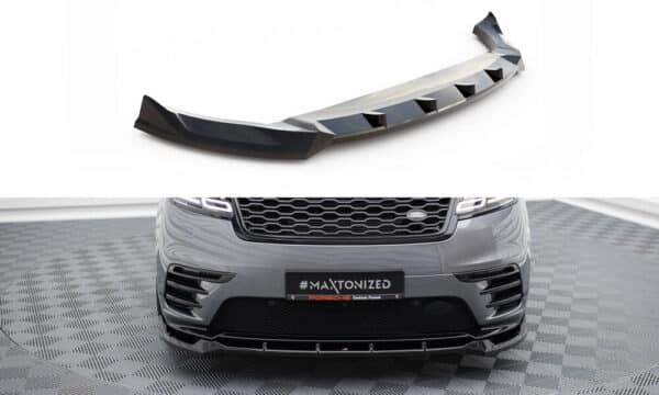 MAXTON DESIGN - Spoiler pod predný nárazník, LAND ROVER RANGE ROVER VELAR R-DYNAMIC MK1 , Čierny lesk