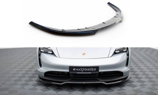 MAXTON DESIGN - Spoiler pod predný nárazník ,PORSCHE TAYCAN / TAYCAN 4 / TAYCAN 4S / TAYCAN GTS MK1, Čierny lesk