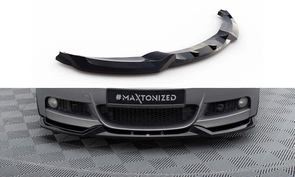 MAXTON DESIGN - Spoiler pod predný nárazník V.1 ,vhodné pre BMW 1 M-PACK E82, Čierny lesk