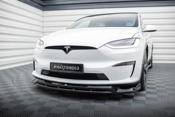 MAXTON DESIGN - Spoiler pod prdený nárazník V.1  ,TESLA MODEL X MK1 FACELIFT, Čierny lesk – Obrázok 4
