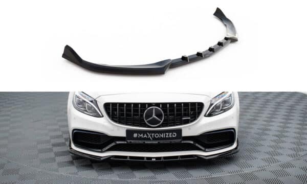 MAXTON DESIGN - Spoiler pod predný nárazník V.2, MERCEDES-AMG C63 SEDAN / ESTATE W205 / S205, Čierny lesk