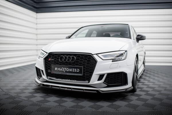 MAXTON DESIGN - Spoiler pod predný nárazník V.3, AUDI RS3 SEDAN 8V FACELIFT, Čierny lesk – Obrázok 2