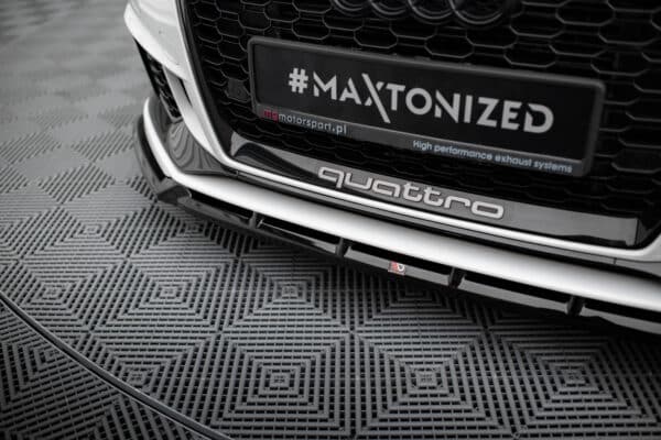 MAXTON DESIGN - Spoiler pod predný nárazník V.3, AUDI RS3 SEDAN 8V FACELIFT, Čierny lesk – Obrázok 4