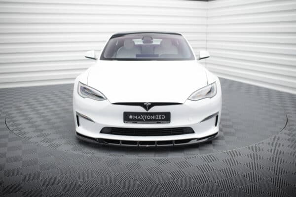 MAXTON DESIGN - Spoiler pod predný nárazník V.3, TESLA MODEL S PLAID MK1 FACELIFT, Čierny lesk – Obrázok 3