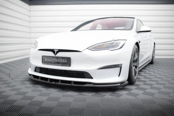 MAXTON DESIGN - Spoiler pod predný nárazník V.3, TESLA MODEL S PLAID MK1 FACELIFT, Čierny lesk – Obrázok 2