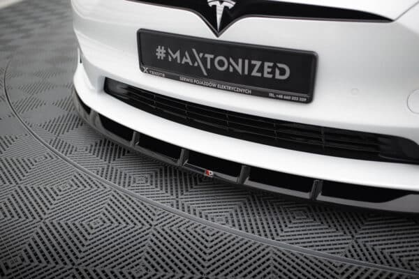 MAXTON DESIGN - Spoiler pod predný nárazník V.3, TESLA MODEL S PLAID MK1 FACELIFT, Čierny lesk – Obrázok 4