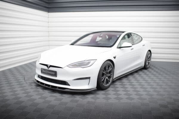MAXTON DESIGN - Spoiler pod predný nárazník V.3, TESLA MODEL S PLAID MK1 FACELIFT, Čierny lesk – Obrázok 5