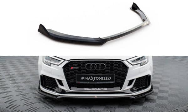 MAXTON DESIGN - Spoiler pod predný nárazník V.4, AUDI RS3 SEDAN 8V FACELIFT, Čierny lesk