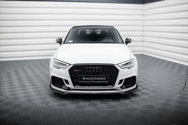 MAXTON DESIGN - Spoiler pod predný nárazník V.4, AUDI RS3 SEDAN 8V FACELIFT, Čierny lesk – Obrázok 3