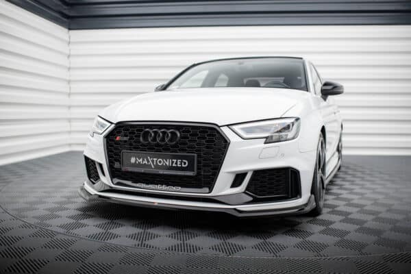 MAXTON DESIGN - Spoiler pod predný nárazník V.4, AUDI RS3 SEDAN 8V FACELIFT, Čierny lesk – Obrázok 4