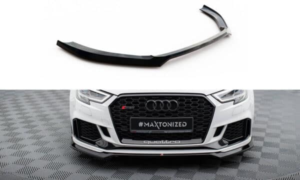 MAXTON DESIGN - Spoiler pod predný nárazník V.5, AUDI RS3 SEDAN 8V FACELIFT, Čierny lesk