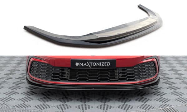MAXTON DESIGN - Spoiler pod predný nárazník V.6,  VOLKSWAGEN GOLF GTI / GTE / R-LINE MK8, Čierny lesk