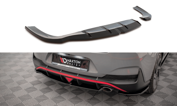 MAXTON DESIGN - Spoiler pod zadný nárazník, HYUNDAI I30 FASTBACK N-LINE MK3 FACELIFT, Čierny lesk