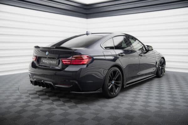 MAXTON DESIGN - Bočné difúzory zadného nárazníka V.1, vhodné pre BMW 4 GRAN COUPE M-PACK F36, Čierny lesk – Obrázok 2