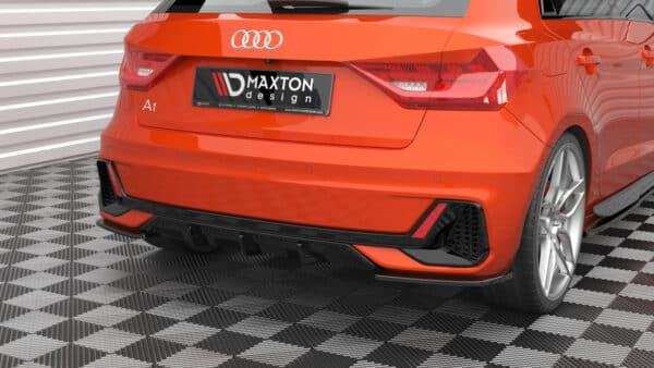 MAXTON DESIGN - Bočné spojlere zadného nárazníka V.1 ,AUDI A1 S-LINE GB, Čierna lesklá – Obrázok 4