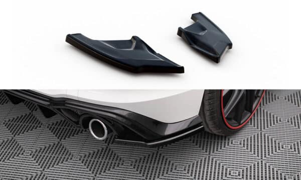 MAXTON DESIGN - Bočné spojlere zadného nárazníka V.3, VOLKSWAGEN GOLF GTI MK8, Čierny lesk