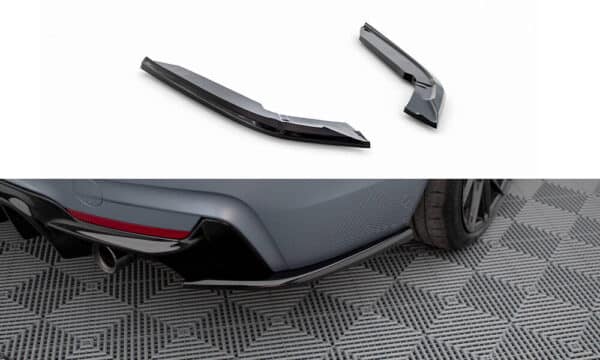 MAXTON DESIGN - Bočné difúzory zadného nárazníka V.4, vhodné pre BMW 4 COUPE M-PACK F32 , Čierny lesk