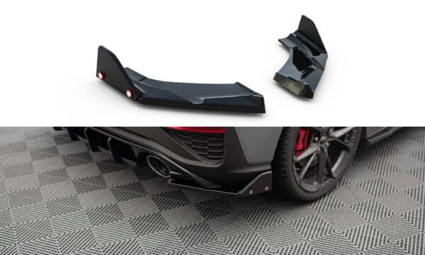MAXTON DESIGN - Bočné spoiler + splittre zadného nárazníka V.4 ,HYUNDAI I30 N HATCHBACK MK3 FACELIFT, Čierny lesk+ čierna matná