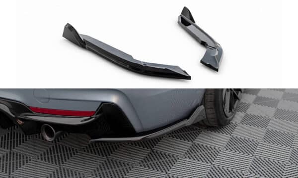 MAXTON DESIGN - Bočné difúzory zadného nárazníka V.5, vhodné pre BMW 4 COUPE M-PACK F32 , Čierny lesk