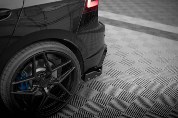 MAXTON DESIGN - Bočné spojlere zadného nárazníka V.56+ splitre, VOLKSWAGEN GOLF R MK8, Čierny lesk – Obrázok 4