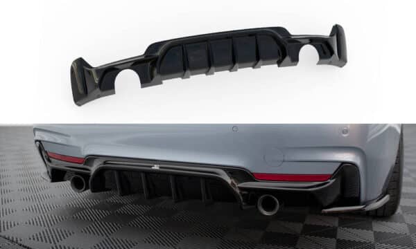 MAXTON DESIGN - Difúzor zadného nárazníka, vhodné pre BMW 4 COUPE / GRAN COUPE / CABRIO M-PACK F32 / F36 / F33 , Čierny lesk