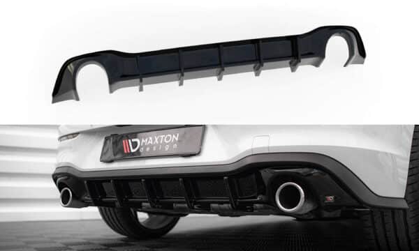MAXTON DESIGN - LDifúzor zadného nárazníka V.3, VOLKSWAGEN GOLF GTI MK8, Čierny lesk