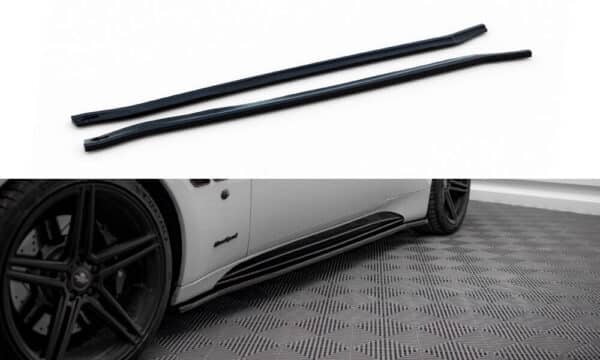 MAXTON DESIGN - Lišty pod bočné prahy ,MASERATI GRANTURISMO S MK1, Čierny lesk