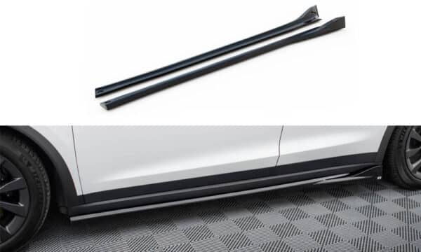 MAXTON DESIGN - Lišty pod bočné prahy  ,TESLA MODEL X MK1 FACELIFT, Čierny lesk