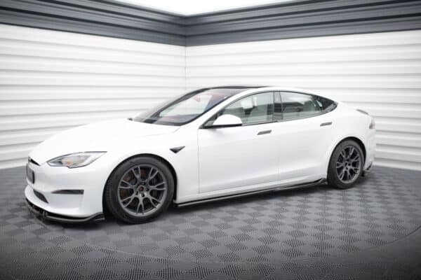 MAXTON DESIGN - Lišty pod bočné prahy V.1, TESLA MODEL S PLAID MK1 FACELIFT, Čierny lesk – Obrázok 2
