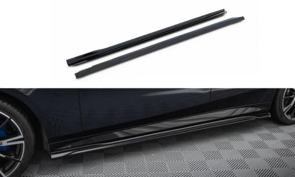 MAXTON DESIGN - Lišty pod prahy V.2, vhodné pre BMW 5 M-PACK G60, Čierny lesk