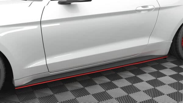MAXTON DESIGN - Lišty pod bočné prahy V.2 ,FORD MUSTANG MK6 FACELIFT, Čierny lesk – Obrázok 3