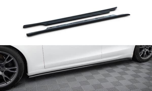 MAXTON DESIGN - Lišty pod bočné prahy V.2, TESLA MODEL S PLAID MK1 FACELIFT, Čierny lesk