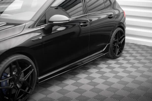 MAXTON DESIGN - Lišty pod bočné prahy v.3, VOLKSWAGEN GOLF R MK8, Čierny lesk – Obrázok 3