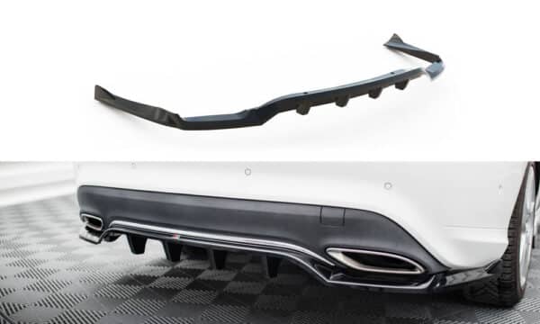 MAXTON DESIGN - Spoiler pod zadný nárazník , MERCEDES-BENZ CLA C117 FACELIFT, Čierny lesk