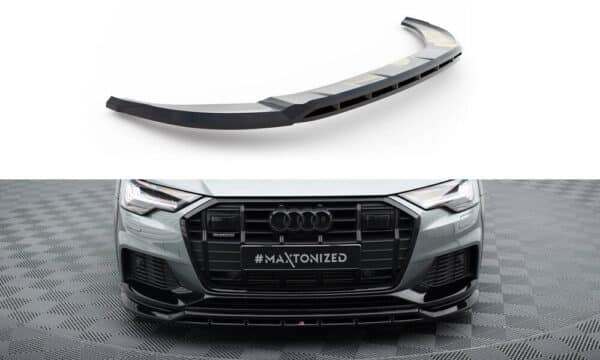 MAXTON DESIGN - Spoiler pod predný nárazník , AUDI A6 ALLROAD C8, Čierny lesk