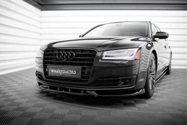 MAXTON DESIGN - Spoiler pod predný nárazník , AUDI A8 D4 FACELIFT, Čierna lesklá – Obrázok 3
