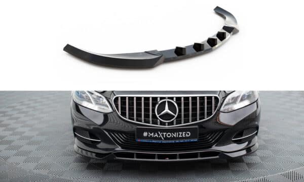 MAXTON DESIGN - Spoiler pod predný  nárazník, MERCEDES-BENZ E W212 FACELIFT,  Čierny lesk