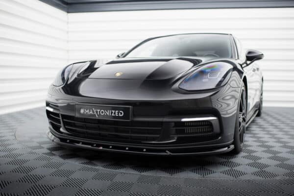 MAXTON DESIGN - Spoiler pod predný nárazník V.1 , PORSCHE PANAMERA E-HYBRID 971, Čierna lesklá – Obrázok 4