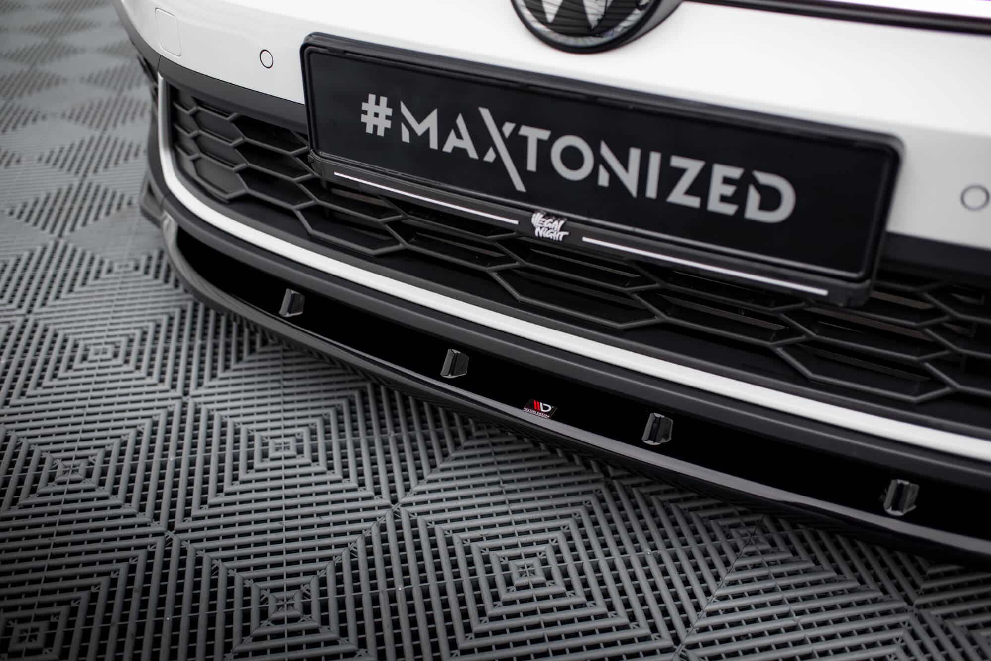 MAXTON DESIGN - Spoiler pod predný nárazník V.1 , VOLKSWAGEN POLO GTI MK6 FACELIFT , Čierny lesk – Obrázok 5