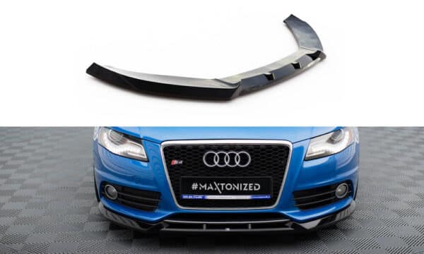 MAXTON DESIGN - Spoiler pod predný nárazník V.4 ,AUDI S4 / A4 S-LINE B8, Čierny lesk