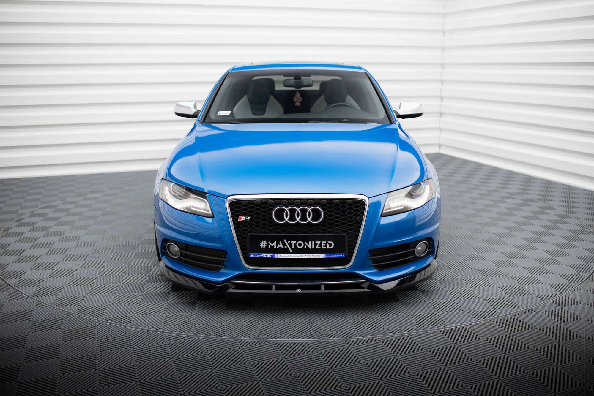MAXTON DESIGN - Spoiler pod predný nárazník V.4 ,AUDI S4 / A4 S-LINE B8, Čierny lesk – Obrázok 2