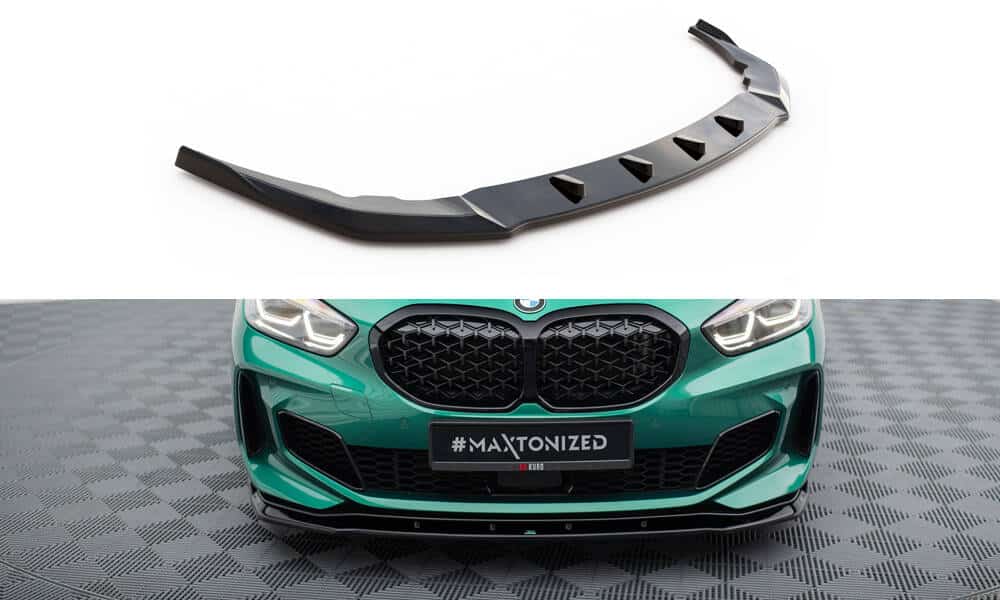 MAXTON DESIGN - Spoiler pod predný nárazník V.9 , vhodné pre BMW M135I F40, Čierny lesk