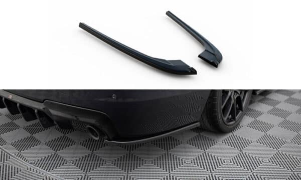 MAXTON DESIGN - Bočné spojlere zadného nárazníka V.3,vhodné pre BMW 5 M-PACK F10, Čierny lesk