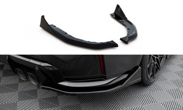 MAXTON DESIGN -Bočné spojlere zadného nárazníka V.4 CSL LOOK vhodné pre BMW M3 G80,  Čierny lesk