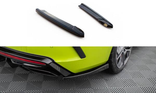 MAXTON DESIGN - Bočné spojlere zadného nárazníka V.4, SKODA OCTAVIA RS MK4, Čierna lesklá