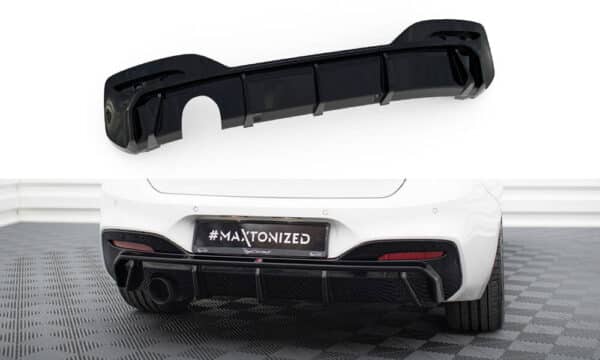 MAXTON DESIGN - Difúzor zadného nárazníka , vhodné pre BMW 1 M-PACK F20 FACELIFT , Čierny lesk