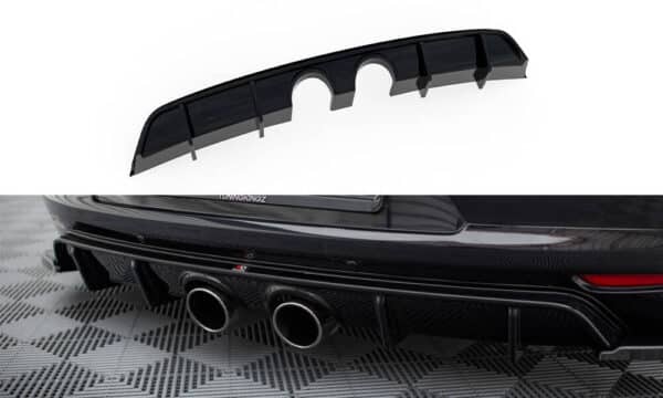MAXTON DESIGN - Difúzor zadného nárazníka  R32 vzhľad , VOLKSWAGEN SCIROCCO MK3, Čierna lesklá (Kópia)