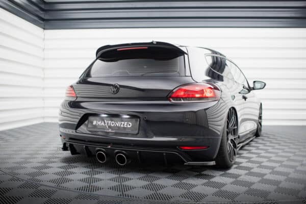 MAXTON DESIGN - Difúzor zadného nárazníka  R32 vzhľad , VOLKSWAGEN SCIROCCO MK3, Čierna lesklá (Kópia) – Obrázok 3